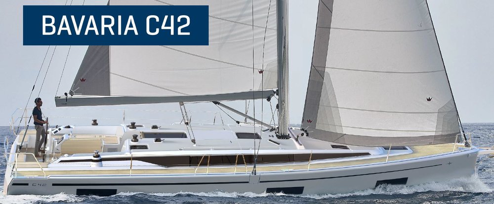 AI, a 2026 Bavaria C42 available for charter in Greece.