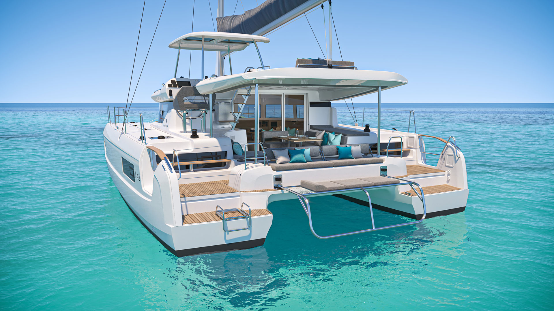ALLO, a 2026 Lagoon 43 available for charter in Greece.