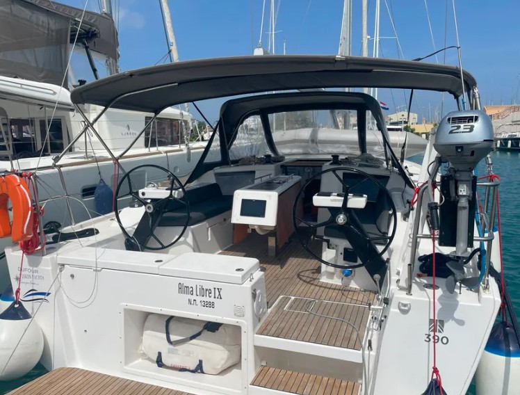 ALMA LIBRE IX, a 2023 Dufour 390 available for charter in Greece.