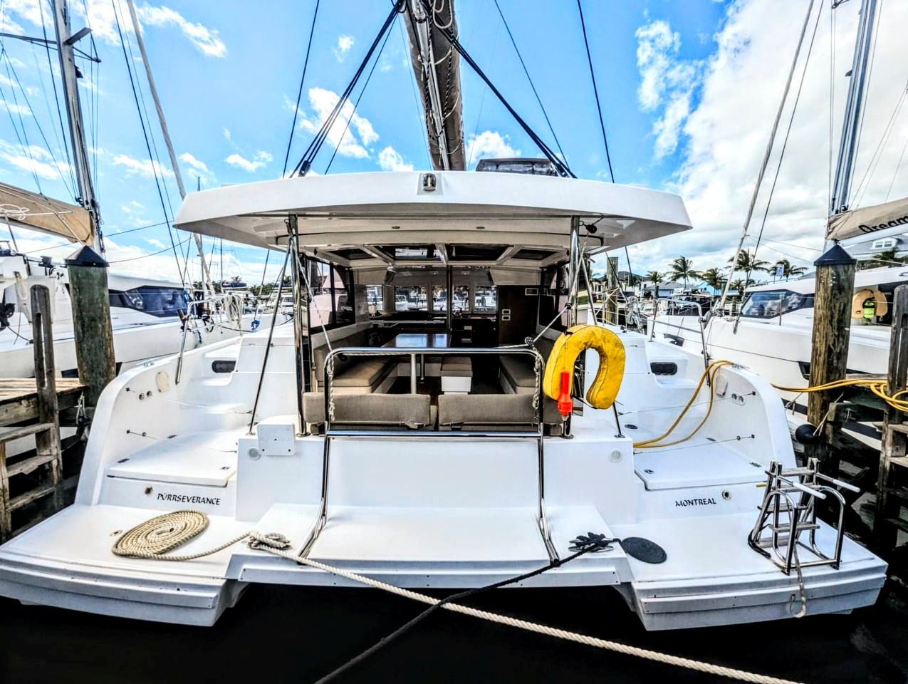 PÜRRSEVERANCE, a 2022 Bali Catspace OW available for charter in the Exuma Bahamas.