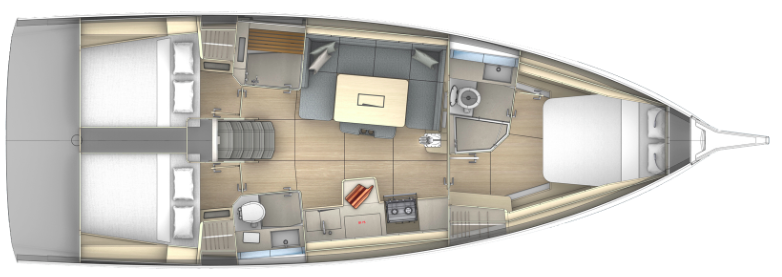 Layout for SEABREEZE SMILE, a 2023 Dufour 41