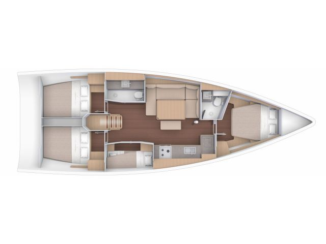 Layout for HOOSIER LADY, a 2021 Dufour 430
