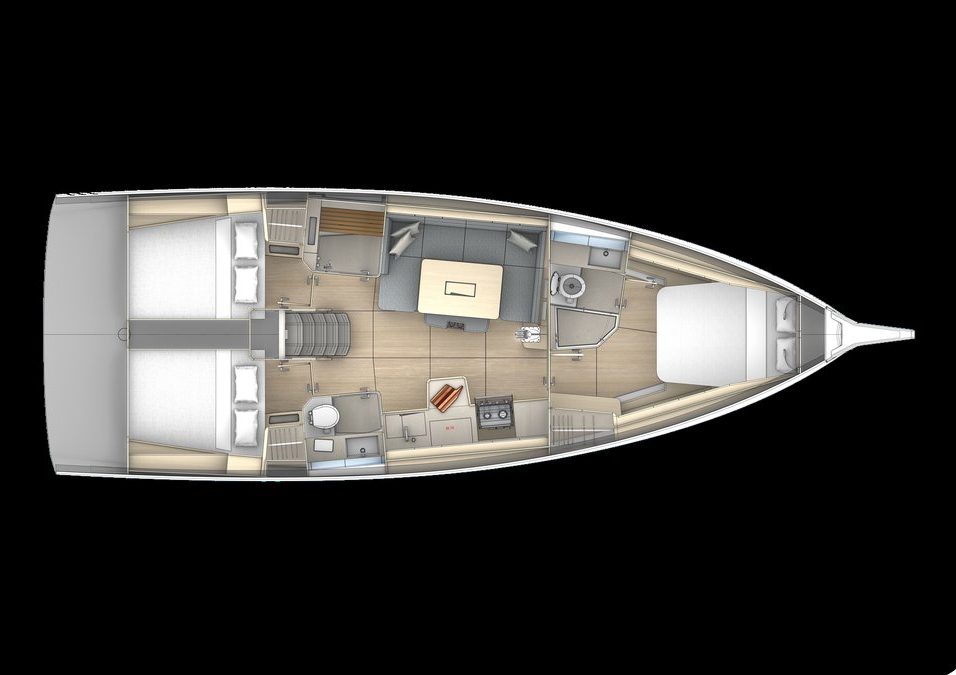 Layout for SUNSHINE DAYDREAM, a 2023 Dufour 430