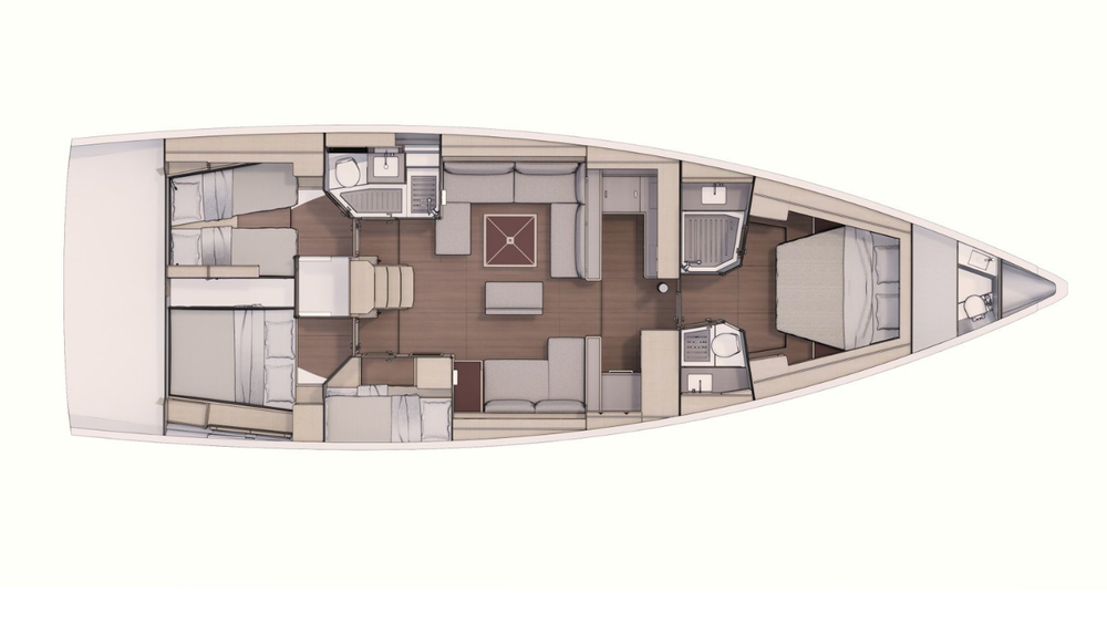 Layout for DREAM BIG, a 2024 Dufour 530