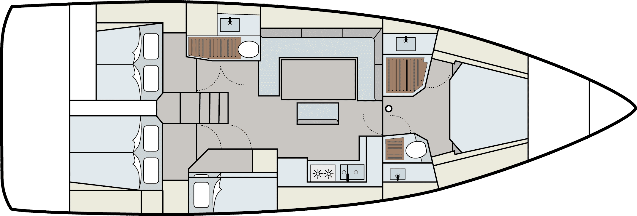 Layout for SALACIA, a 2023 Dufour 470