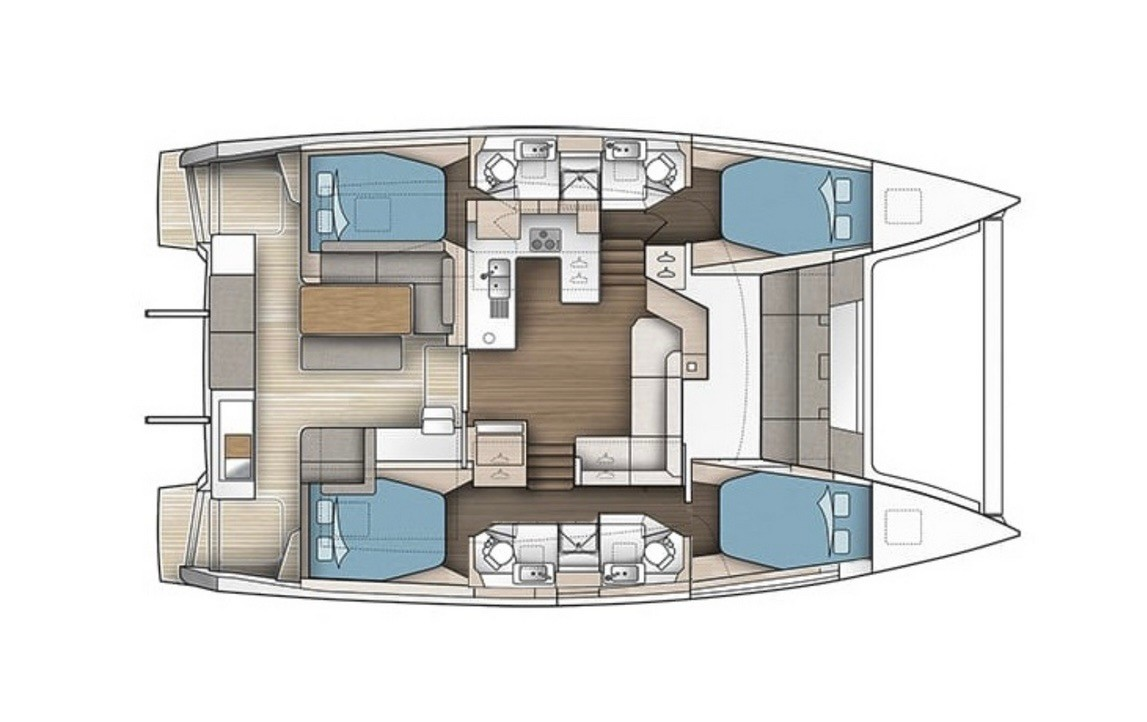 Layout for UNSUPERVISED, a 2023 Fountaine Pajot Astrea 42