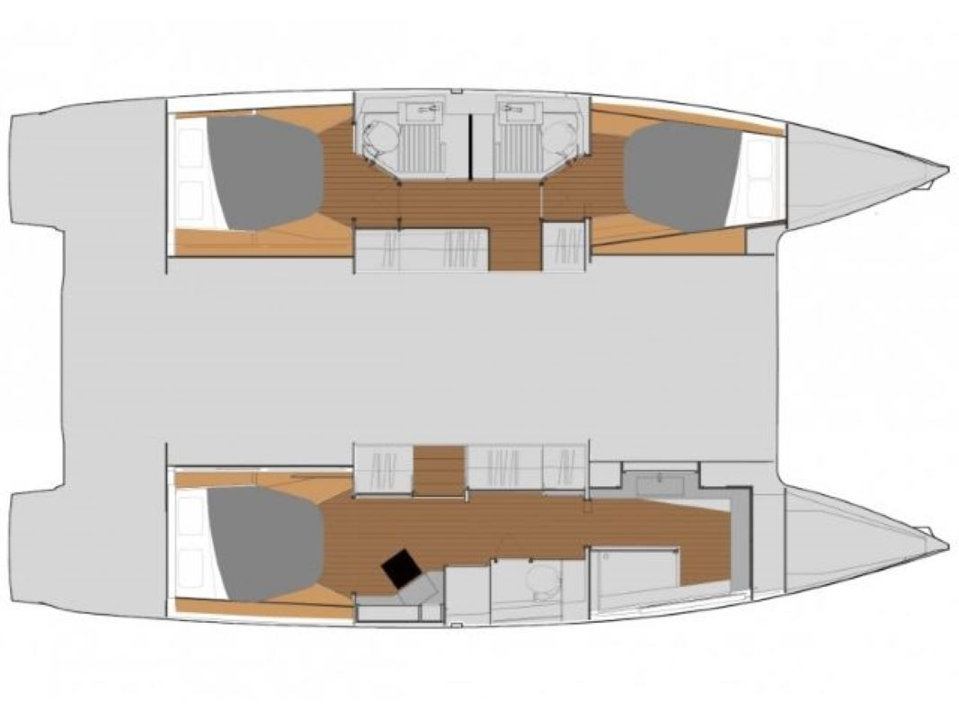 Layout for WAYFINDER, a 2023 Fountaine Pajot Astrea 42 Maestro