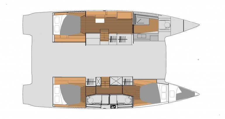 Layout for CECILIA II, a 2024 Fountaine Pajot Elba 45