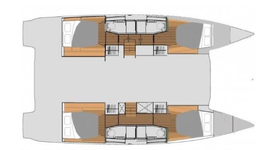 Layout for FREE TO BE, a 2022 Fountaine Pajot Elba 45