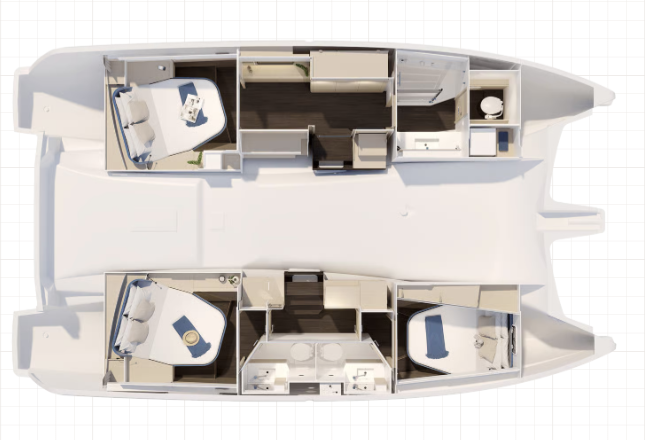 Layout for COST OF CAREY, a 2026 Fountaine Pajot FP 41 Maesto 3