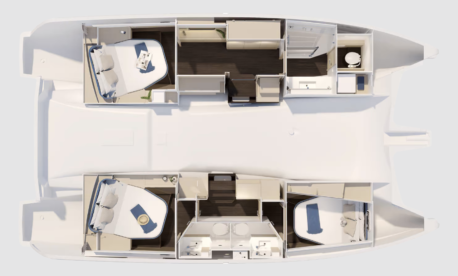 Layout for KEEP IT MOVIN', a 2025 Fountaine Pajot FP 41 Maesto 3