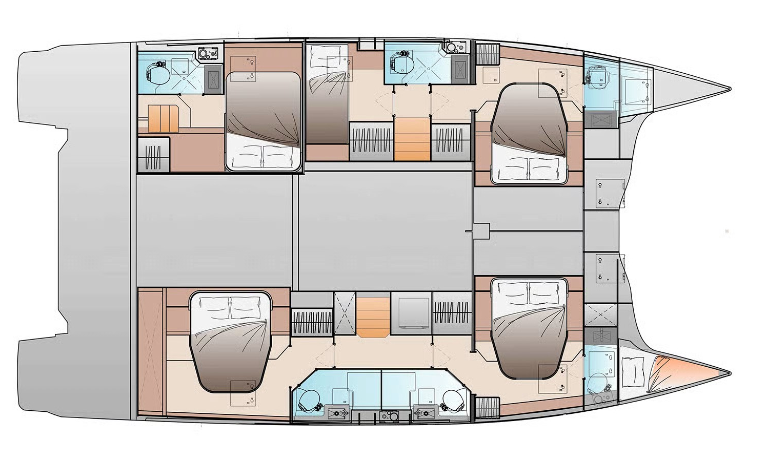 Layout for LONG LAYOVER, a 2026 Fountaine Pajot FP 48 Quintet 5