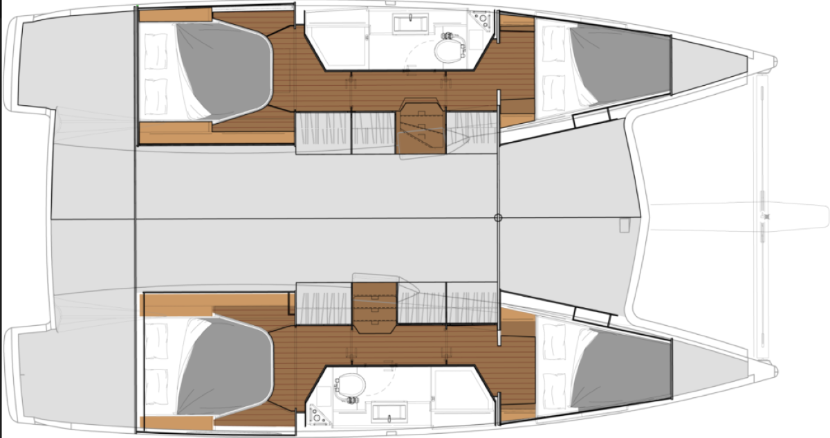 Layout for FIREFLY, a 2023 Fountaine Pajot Isla 40