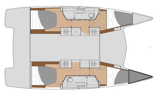 Layout for SEAS THE DAY, a 2023 Fountaine Pajot Isla 40