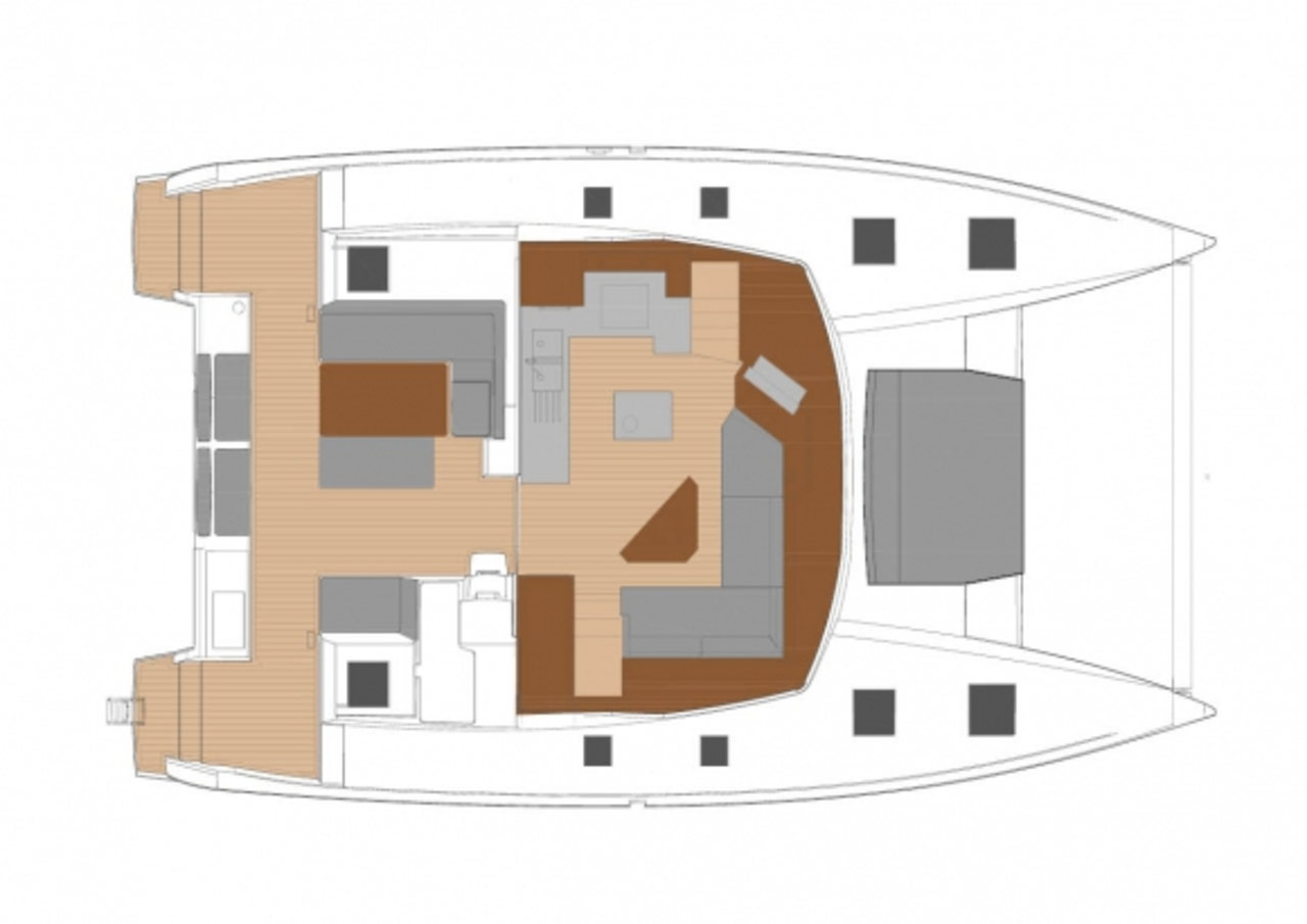 Layout for IMPOSSIBLE DREAM, a 2021 Fountaine Pajot Saona 47 Maestro