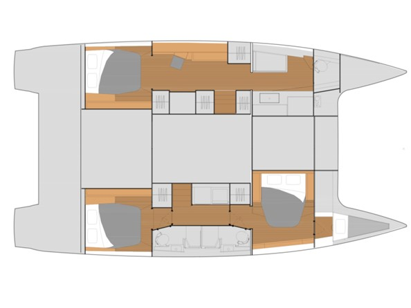 Layout for LA BELLA VITA, a 2024 Fountaine Pajot Tanna 47 Maestro