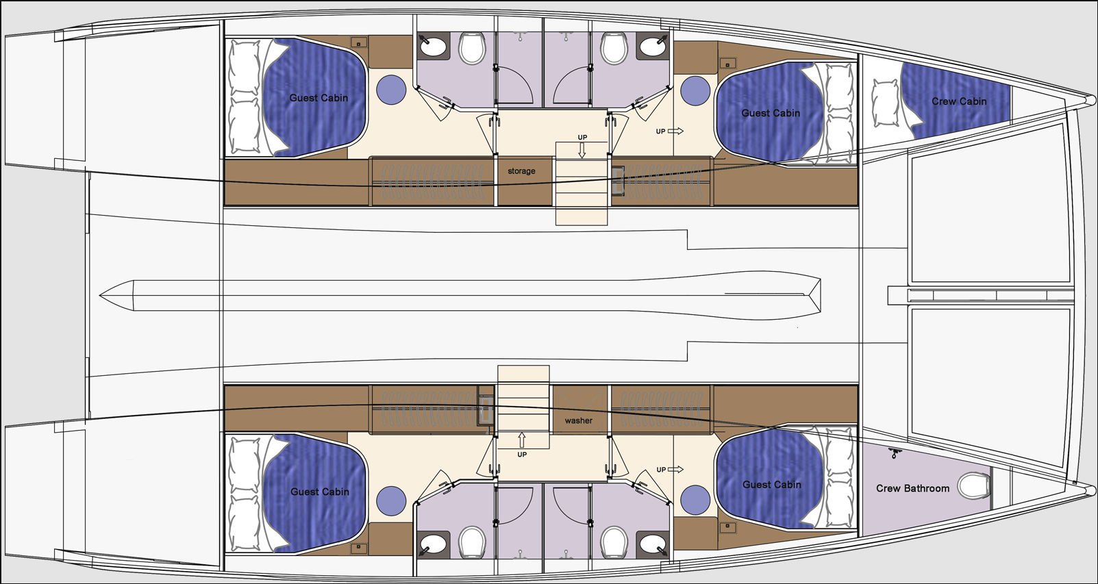 Layout for TRADITION, a 2025 Seaview 50
