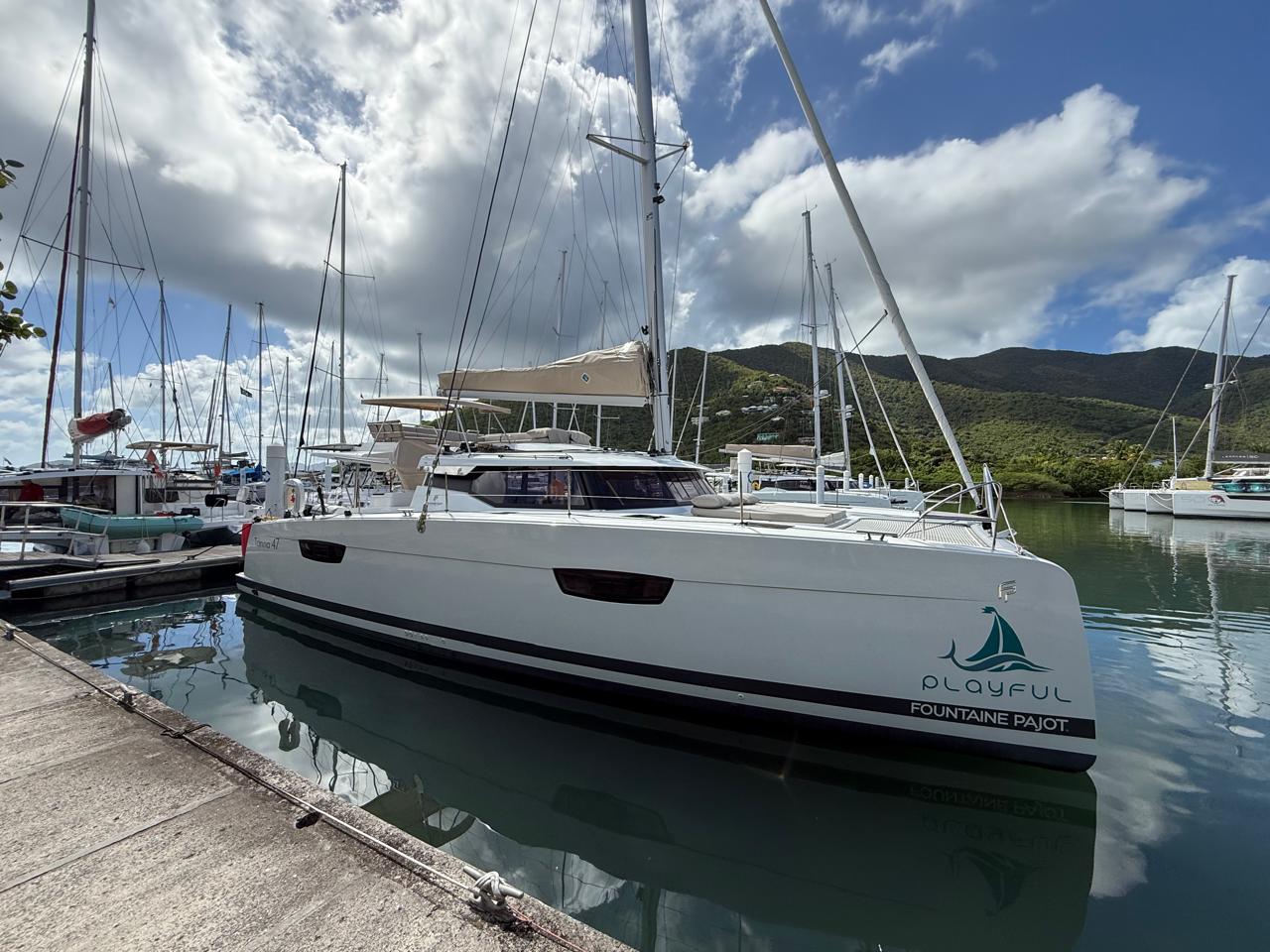 PLAYFUL, a 2025 Fountaine Pajot Tanna 47 Maestro available for charter in the British Virgin Islands.