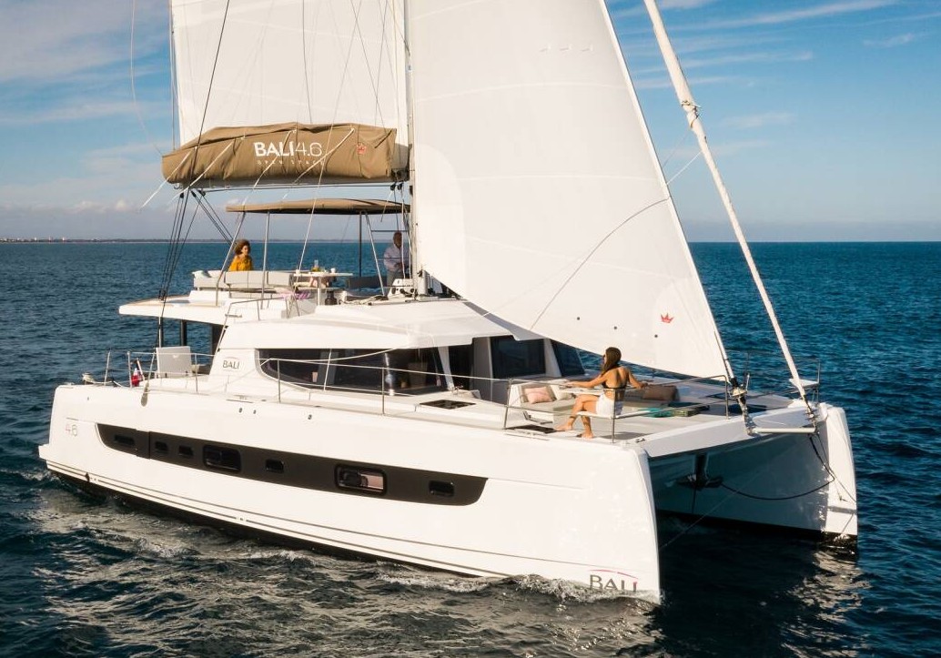 TINO, a 2026 Bali 4.6 available for charter in Tahiti.