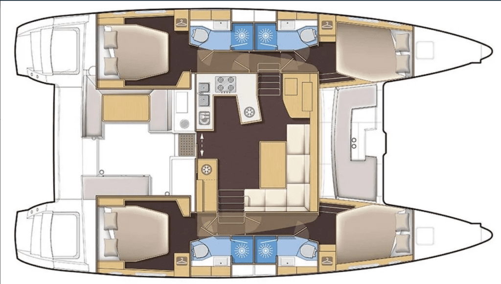 Layout for PURA VIDA, a 2015 Lagoon 450