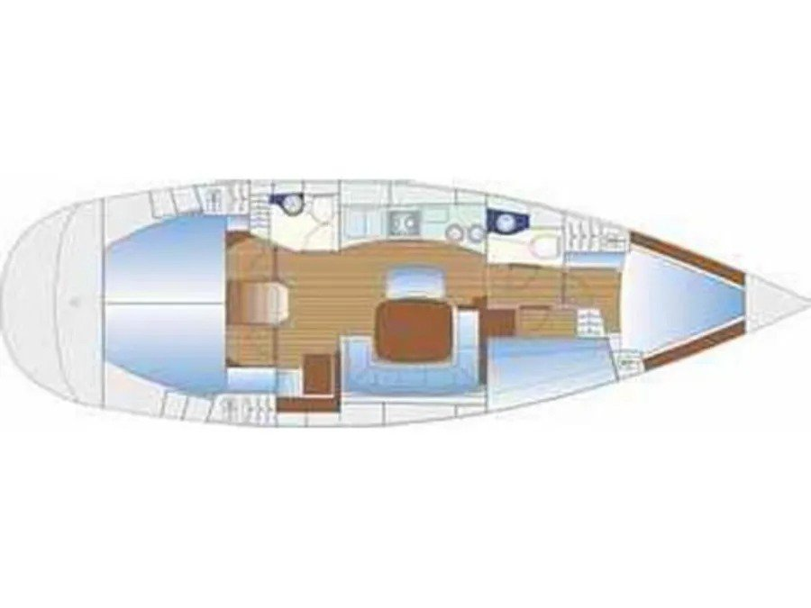 Layout for AQUA DREAM, a 2009 Bavaria 43 Cruiser