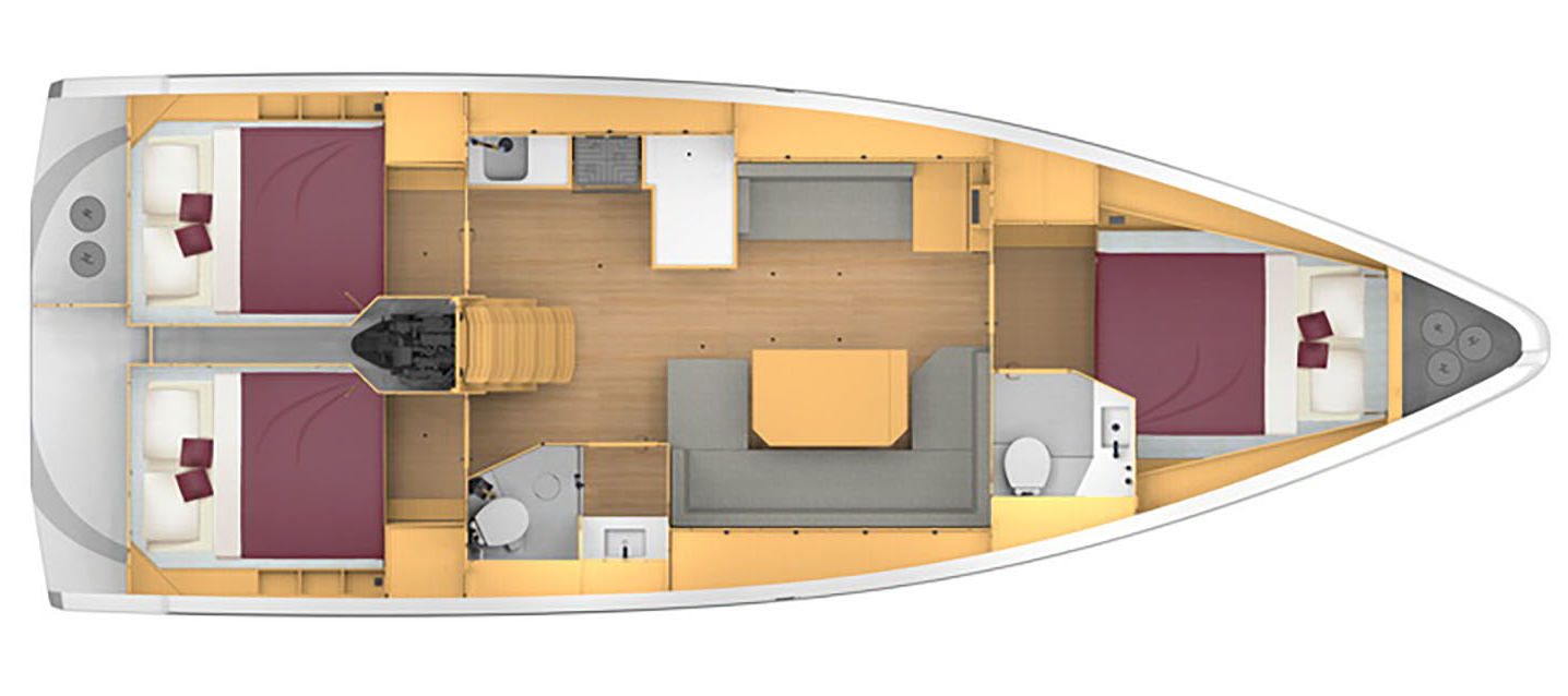 Layout for LIMA, a 2024 Bavaria C42