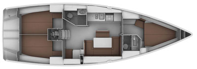 Layout for FORTUNA REDUX, a 2012 Bavaria Cruiser 40