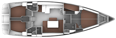 Layout for PRINCE JOHN, a 2019 Bavaria Cruiser 51