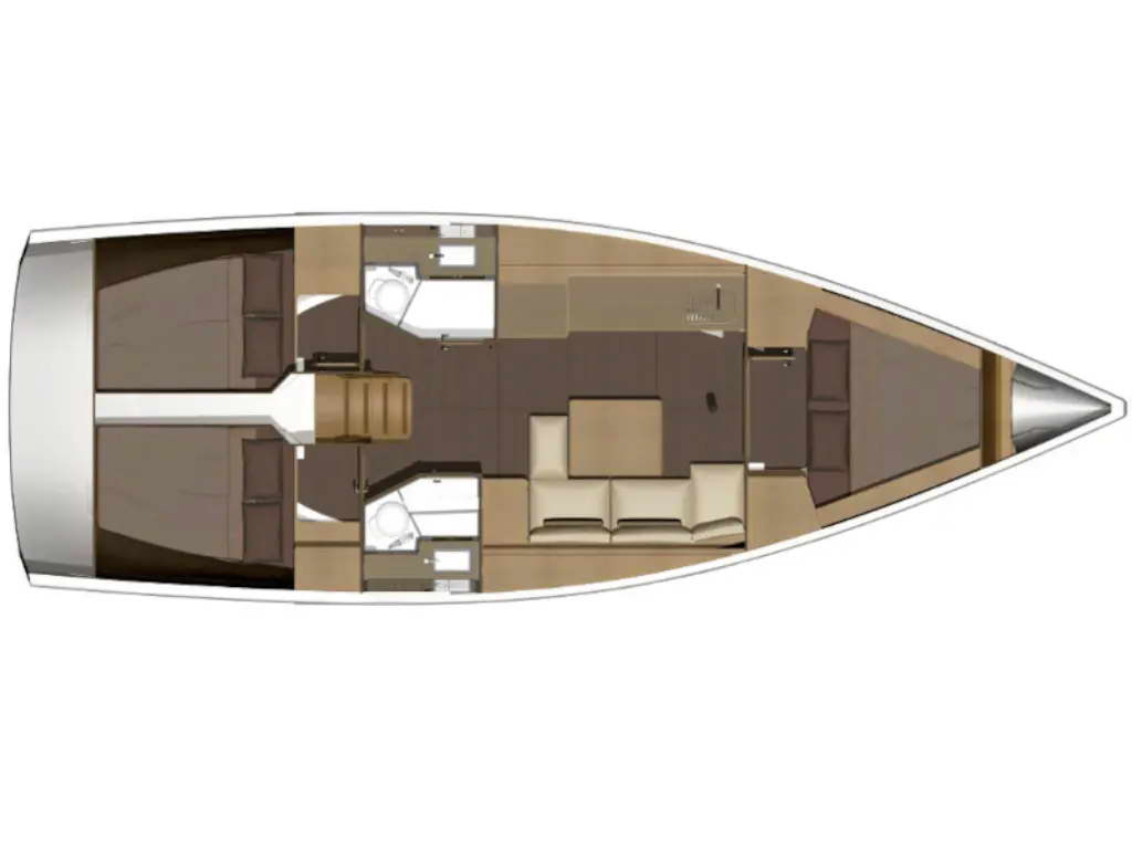 Layout for SUNSET, a 2016 Dufour 382 GL