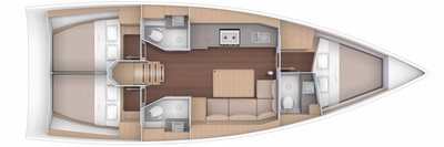 Layout for ALMA LIBRE IX, a 2023 Dufour 390