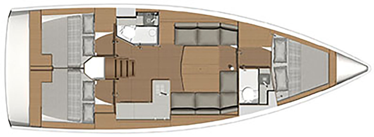 Layout for INO, a 2020 Dufour 390