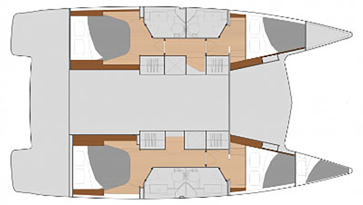 Layout for ALMIRIKI, a 2023 Fountaine Pajot Isla 40