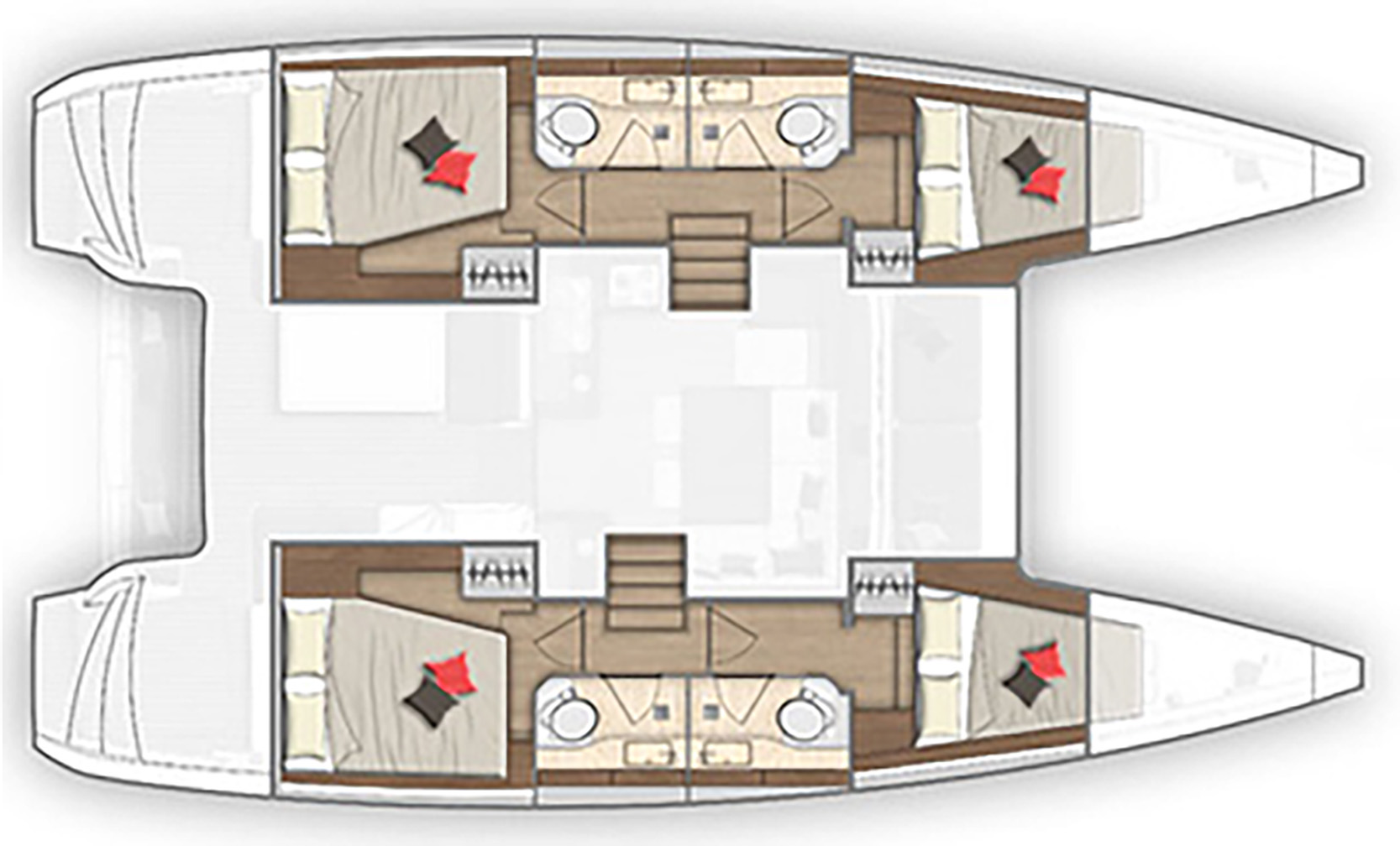 Layout for DIDOO, a 2022 Lagoon 40