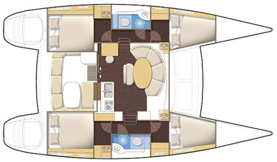 Layout for CHRYSA, a 2017 Lagoon 380