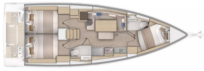 Layout for KARYATIS, a 2024 Oceanis 37.1