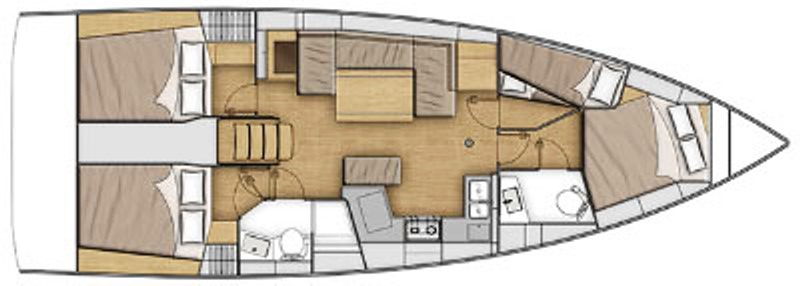 Layout for OKEANOS, a 2024 Oceanis 40.1