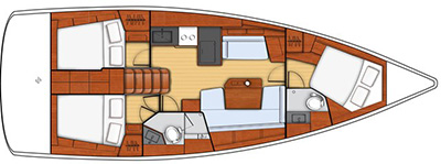 Layout for ALMA LIBRE V, a 2020 Oceanis 41.1