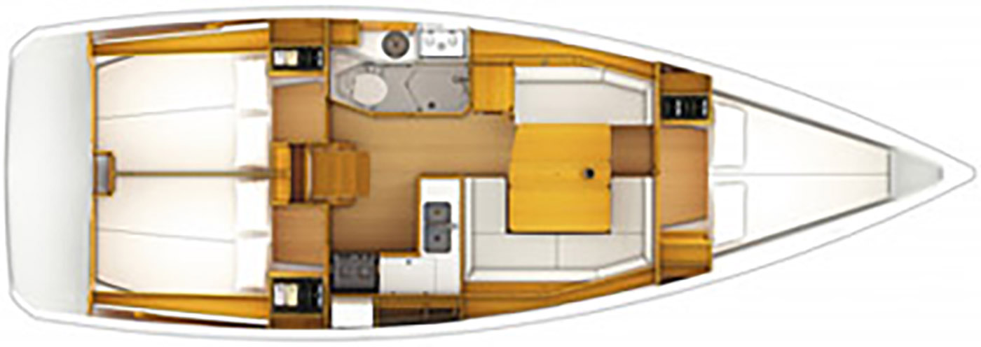 Layout for OYSTER SHELL, a 2014 Sun Odyssey 379