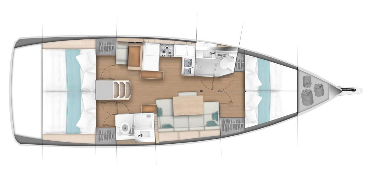 Layout for FUNKY ONE, a 2020 Sun Odyssey 440
