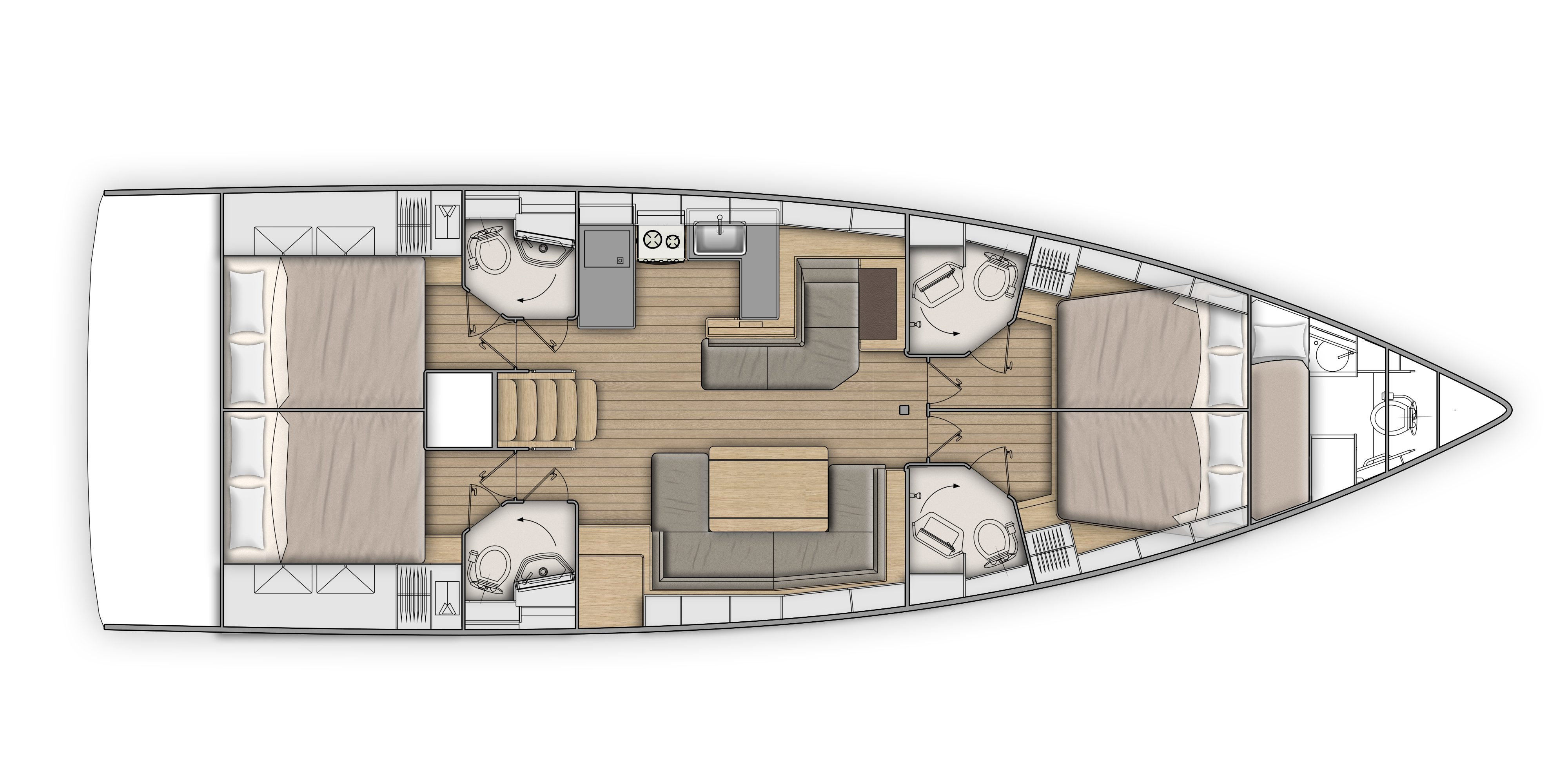 Layout for SUNDAY GIRL, a 2024 Oceanis 51.1