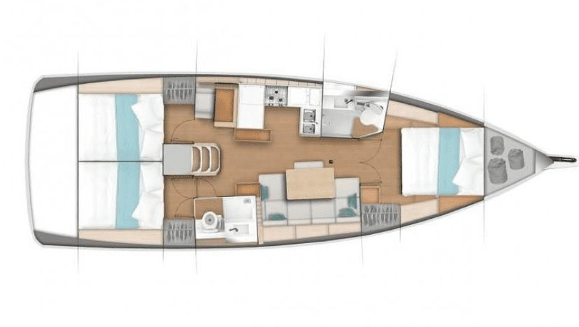 Layout for HAKUNA MATATA IV, a 2019 Sun Odyssey 490