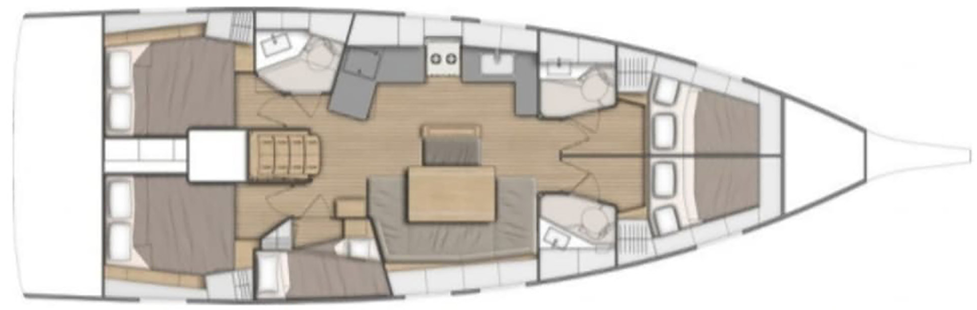 Layout for ILIA, a 2022 Oceanis 46.1