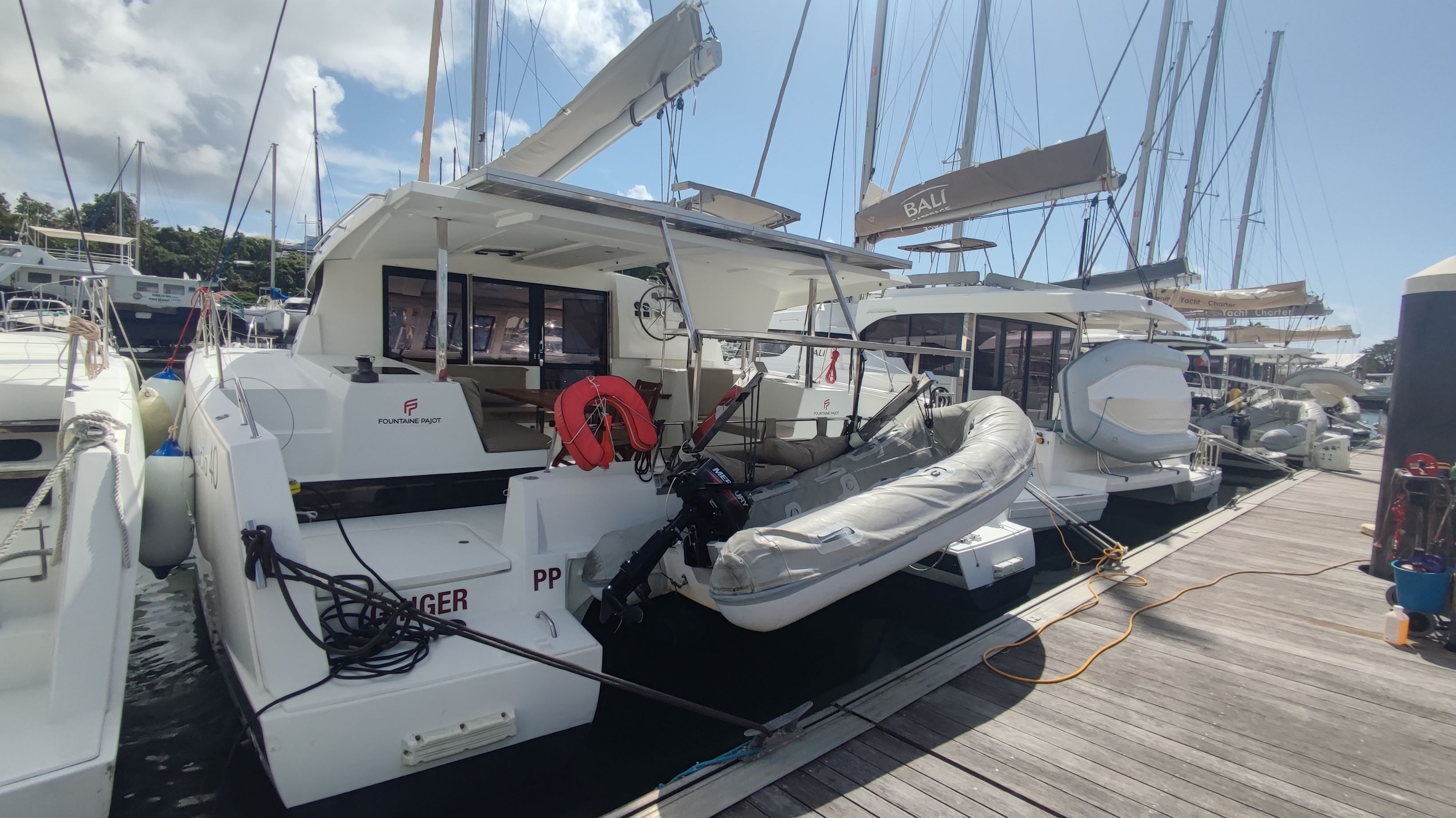GINGER, a 2018 Fountaine Pajot Lucia 40 available for charter in Guadeloupe.