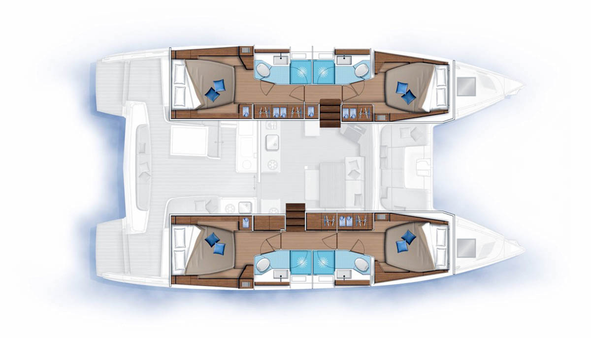 Layout for KAMOTS, a 2024 Lagoon 46