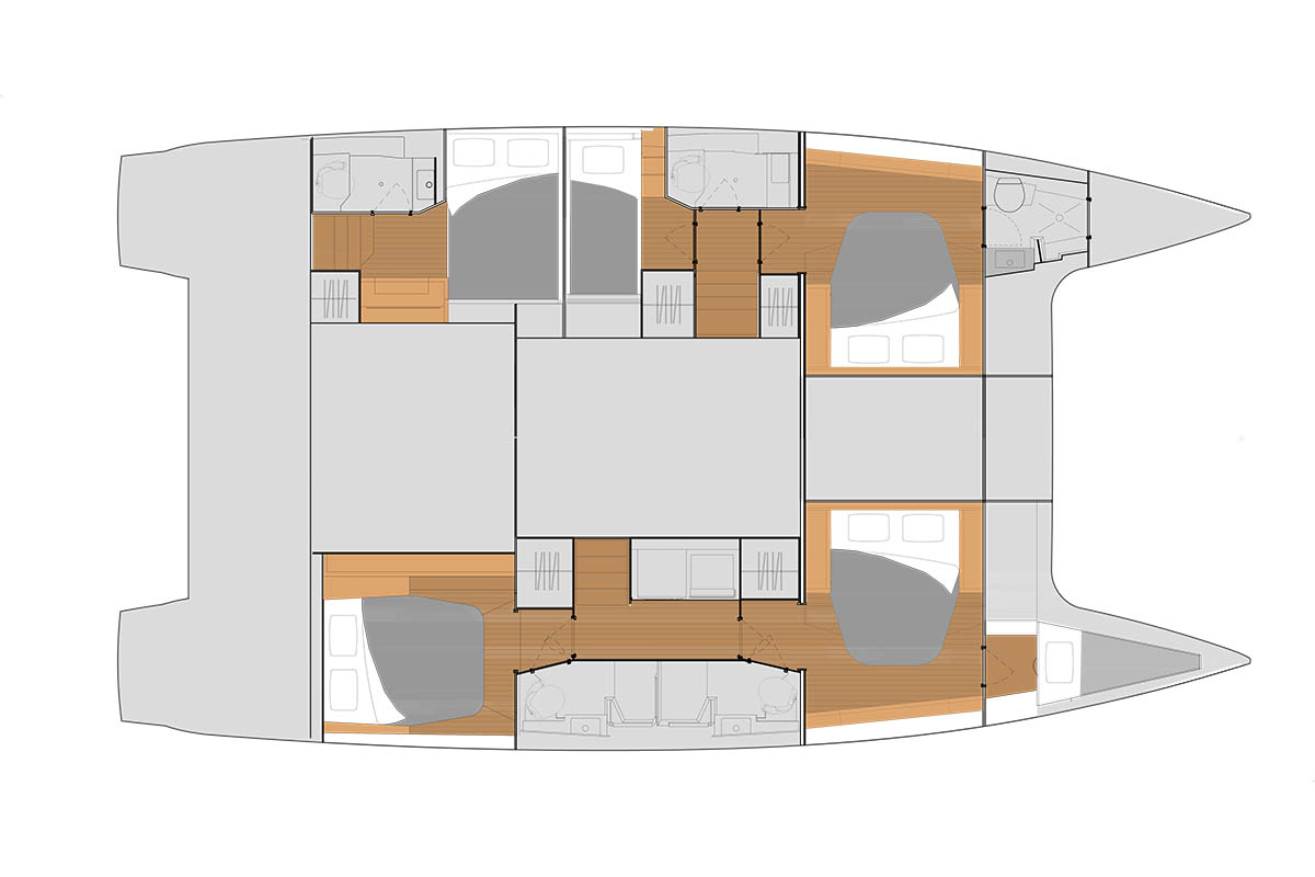 Layout for INSTIGATOR, a 2023 Fountaine Pajot Tanna 47