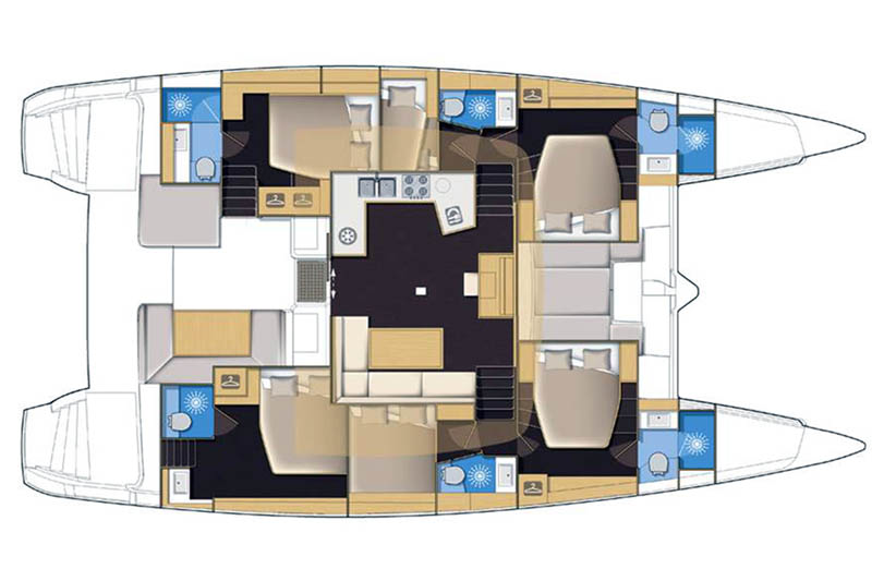 Layout for SMAJLA 2 SWEDEN, a 2018 Lagoon 52 F