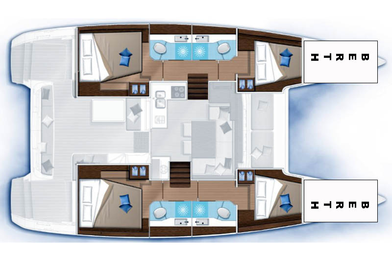 Layout for MOJITO, a 2019 Lagoon 40