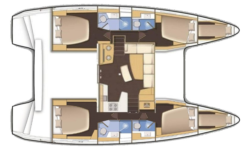 Layout for LUCE NERA, a 2026 Lagoon 42
