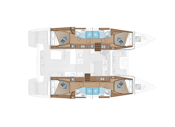 Layout for PIECE OF MIND, a 2024 Lagoon 46