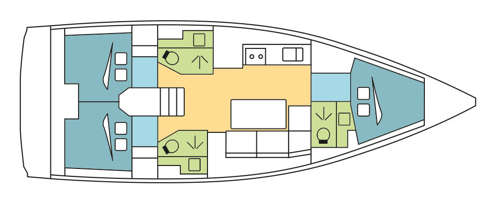 Layout for MIRO, a 2019 Dufour 390 GL